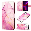 For Apple iPhone 15 Pro Max Marble Pattern Flip Case Leather Phone Cover