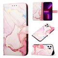 For Apple iPhone 15 Pro Marble Pattern Flip Case Leather Phone Cover