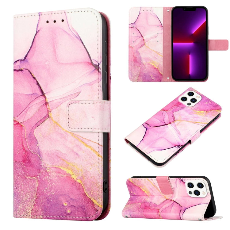 For Apple iPhone 15 Pro Marble Pattern Flip Case Leather Phone Cover