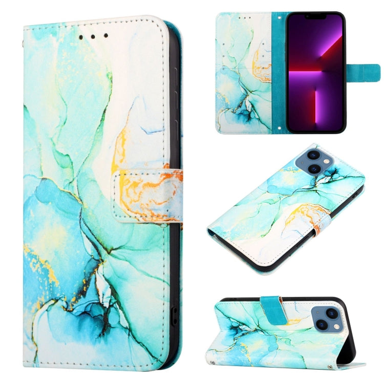 For iPhone 15 Marble Pattern Flip case Leather Phone Cover