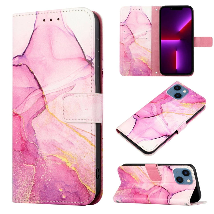 For iPhone 15 Marble Pattern Flip case Leather Phone Cover