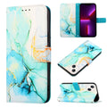 For iPhone 15 Marble Pattern Flip case Leather Phone Cover