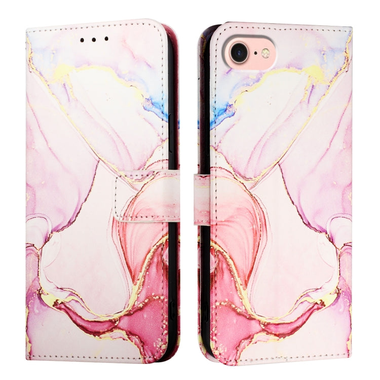 For Apple iPhone 15 Pro Marble Pattern Flip Case Leather Phone Cover