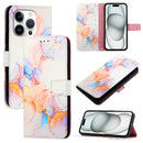 For iPhone 15 Marble Pattern Flip case Leather Phone Cover