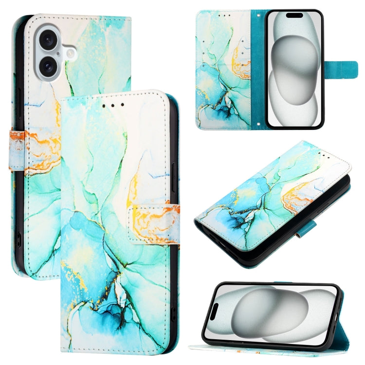 For iPhone 15 Marble Pattern Flip case Leather Phone Cover