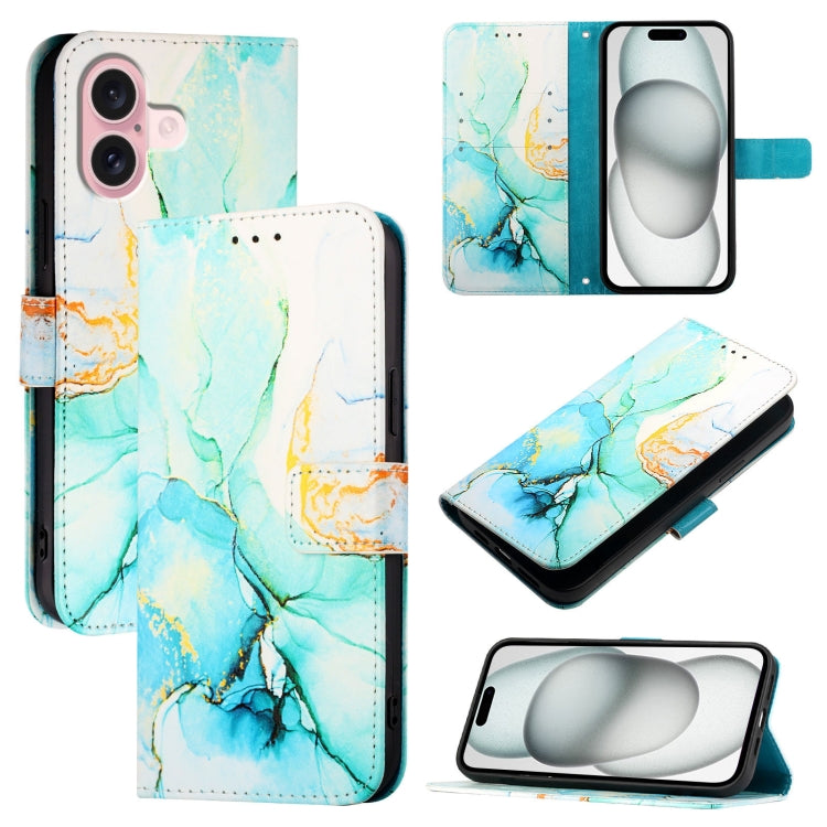 For Apple iPhone 15 Pro Max Marble Pattern Flip Case Leather Phone Cover