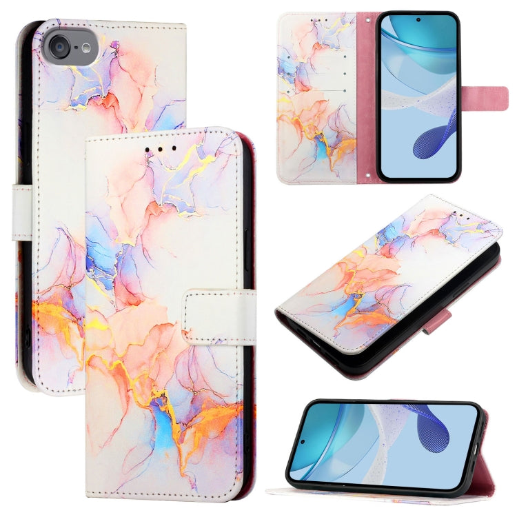 For iPhone 15 Marble Pattern Flip case Leather Phone Cover