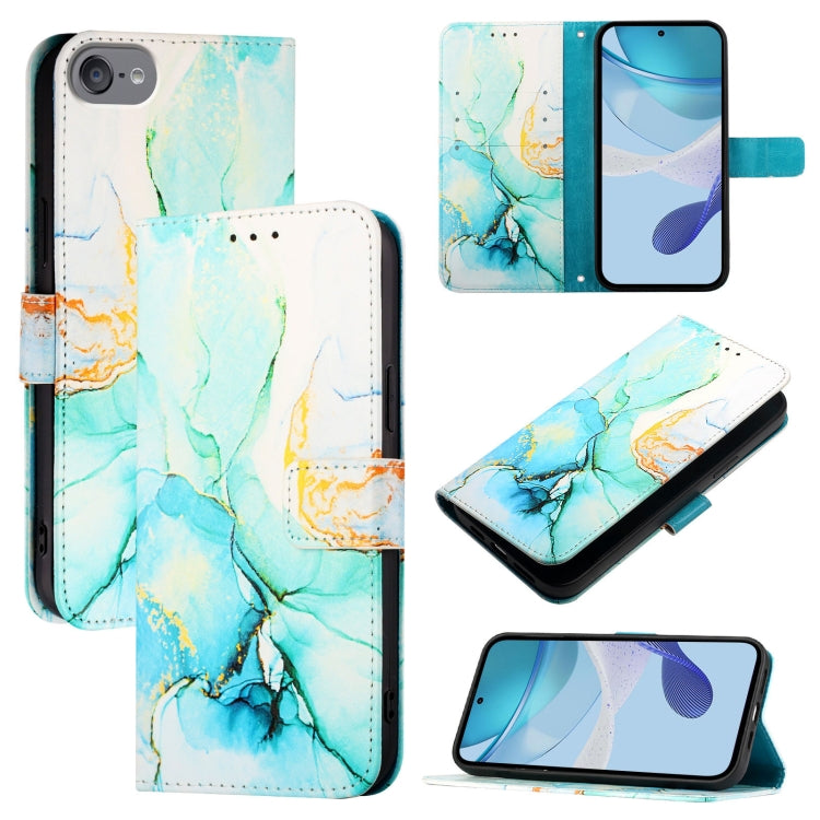 For iPhone 15 Marble Pattern Flip case Leather Phone Cover