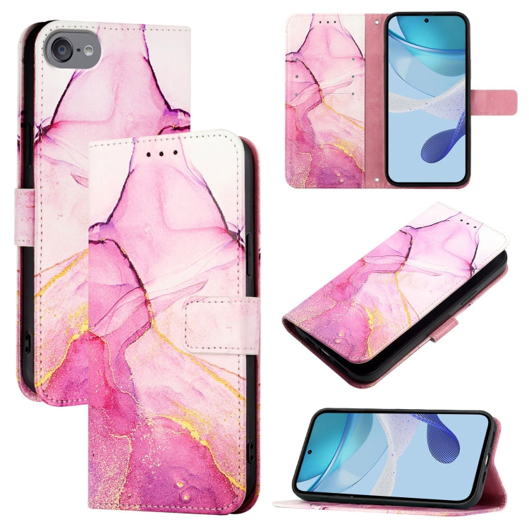 For Apple iPhone 15 Pro Marble Pattern Flip Case Leather Phone Cover