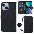 Crossbody 3D Embossed Flip Leather Phone Case, For iPhone 15, For iPod Touch 7 / 6 / 5