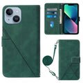 Crossbody 3D Embossed Flip Leather Phone Case, For iPhone 15, For iPod Touch 7 / 6 / 5