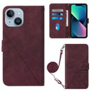 Crossbody 3D Embossed Flip Leather Phone Case, For iPhone 15, For iPod Touch 7 / 6 / 5