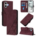 Crossbody 3D Embossed Flip Leather Phone Case, For iPhone Air, For iPhone 16 Pro Max, For iPhone 16 Pro, For iPhone 16 Plus