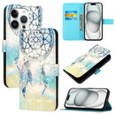 3D Painting Horizontal Flip Leather Phone Case, For iPhone 16 Pro, For iPhone 16 Plus, For iPhone 16