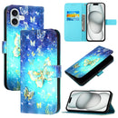 3D Painting Horizontal Flip Leather Phone Case, For iPhone 16 Pro, For iPhone 16 Plus, For iPhone 16