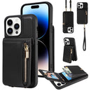 For iPhone 12 / 12 Pro Crossbody Lanyard Zipper Wallet Leather Phone Case