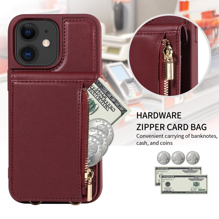 For iPhone 15 Pro Max Crossbody Lanyard Zipper Wallet Leather Phone Case