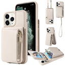 For iPhone 12 / 12 Pro Crossbody Lanyard Zipper Wallet Leather Phone Case