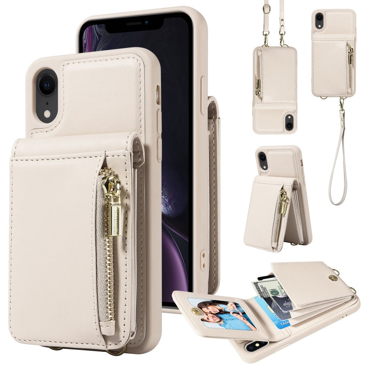 For iPhone 15 Pro Max Crossbody Lanyard Zipper Wallet Leather Phone Case