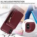 For iPhone 12 / 12 Pro Crossbody Lanyard Zipper Wallet Leather Phone Case