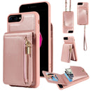 For iPhone 13 Crossbody Lanyard Zipper Wallet Leather Phone Case