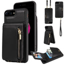 For iPhone 13 Crossbody Lanyard Zipper Wallet Leather Phone Case