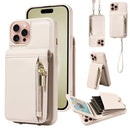 For iPhone 13 Crossbody Lanyard Zipper Wallet Leather Phone Case