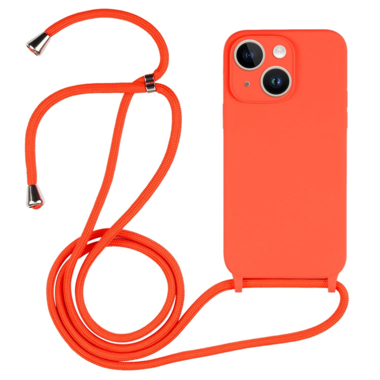 For iPhone 15 Plus Crossbody Lanyard Liquid Silicone Case