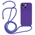 For iPhone 15 Plus Crossbody Lanyard Liquid Silicone Case