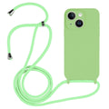 For iPhone 15 Plus Crossbody Lanyard Liquid Silicone Case