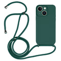 For iPhone 15 Plus Crossbody Lanyard Liquid Silicone Case