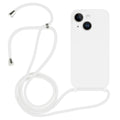 For iPhone 15 Plus Crossbody Lanyard Liquid Silicone Case