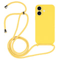 For iPhone 16 Plus Crossbody Lanyard Liquid Silicone Case