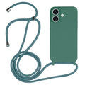 For iPhone 16 Plus Crossbody Lanyard Liquid Silicone Case