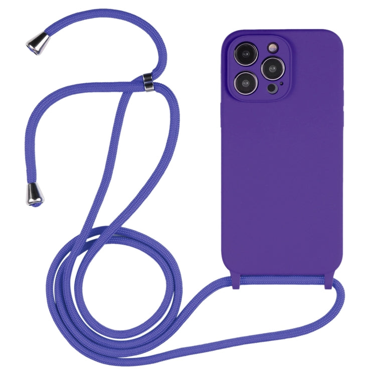 For iPhone 16 Pro Crossbody Lanyard Liquid Silicone Case