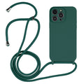 For iPhone 16 Pro Crossbody Lanyard Liquid Silicone Case