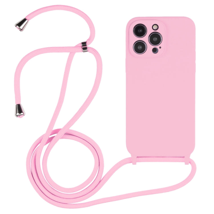 For iPhone 16 Pro Crossbody Lanyard Liquid Silicone Case