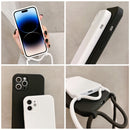 For iPhone 15 Pro Crossbody Lanyard Liquid Silicone Case