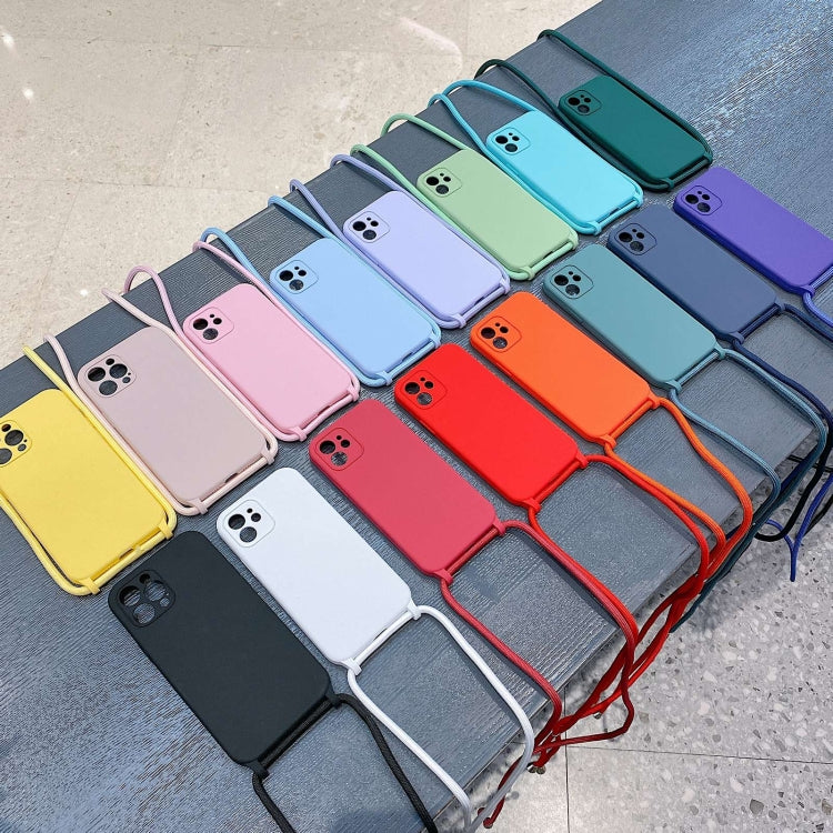 For iPhone 15 Plus Crossbody Lanyard Liquid Silicone Case