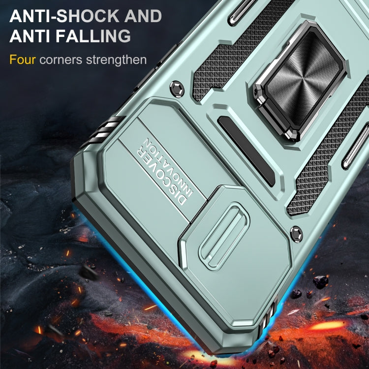 For iPhone 16 Plus Armor PC + TPU Camera Shield Phone Case