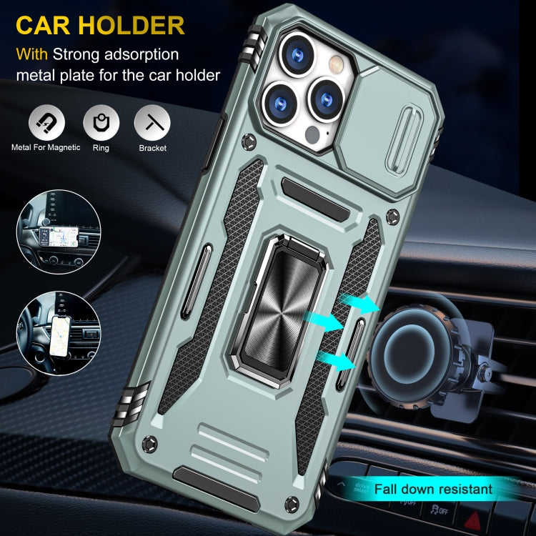 For iPhone 16 Plus Armor PC + TPU Camera Shield Phone Case