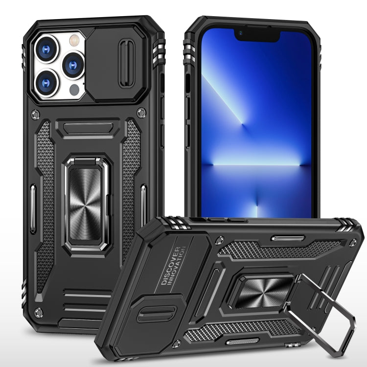 For iPhone 16 Plus Armor PC + TPU Camera Shield Phone Case