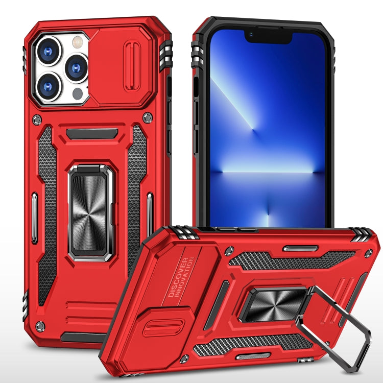 For iPhone 16 Plus Armor PC + TPU Camera Shield Phone Case