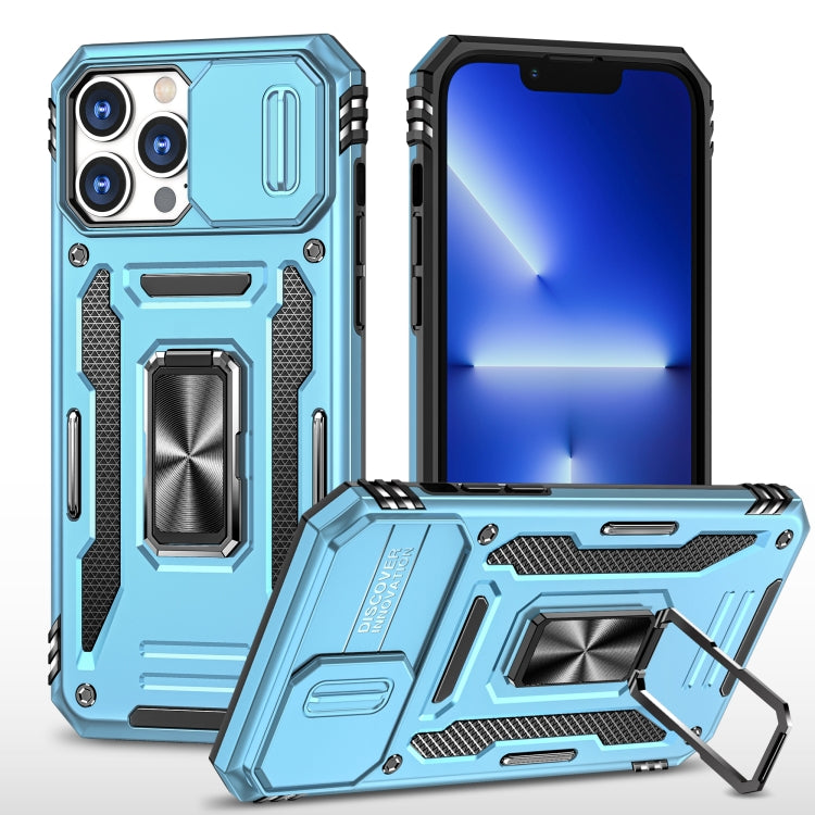 For iPhone 16 Plus Armor PC + TPU Camera Shield Phone Case