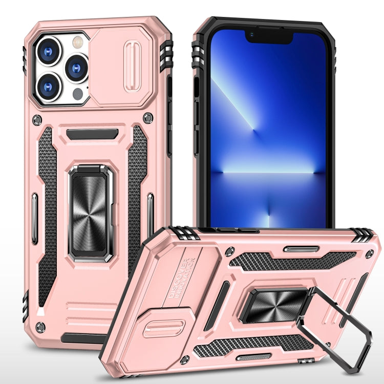 For iPhone 16 Plus Armor PC + TPU Camera Shield Phone Case