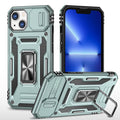 For iPhone 15 Plus Armor PC + TPU Camera Shield Phone Case