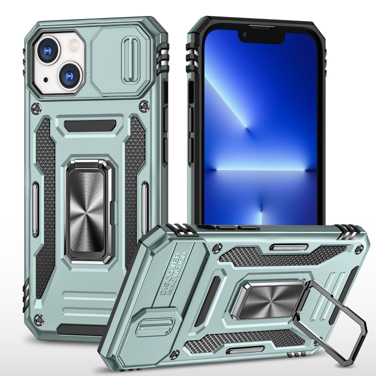 For iPhone 16 Plus Armor PC + TPU Camera Shield Phone Case