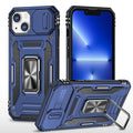 For iPhone 15 Plus Armor PC + TPU Camera Shield Phone Case