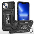 For iPhone 15 Plus Armor PC + TPU Camera Shield Phone Case