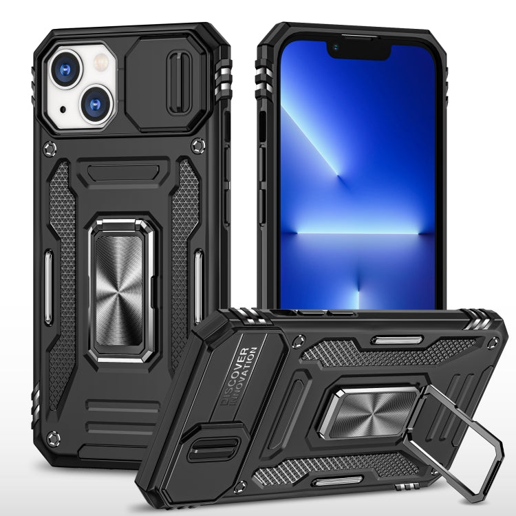 For iPhone 16 Plus Armor PC + TPU Camera Shield Phone Case